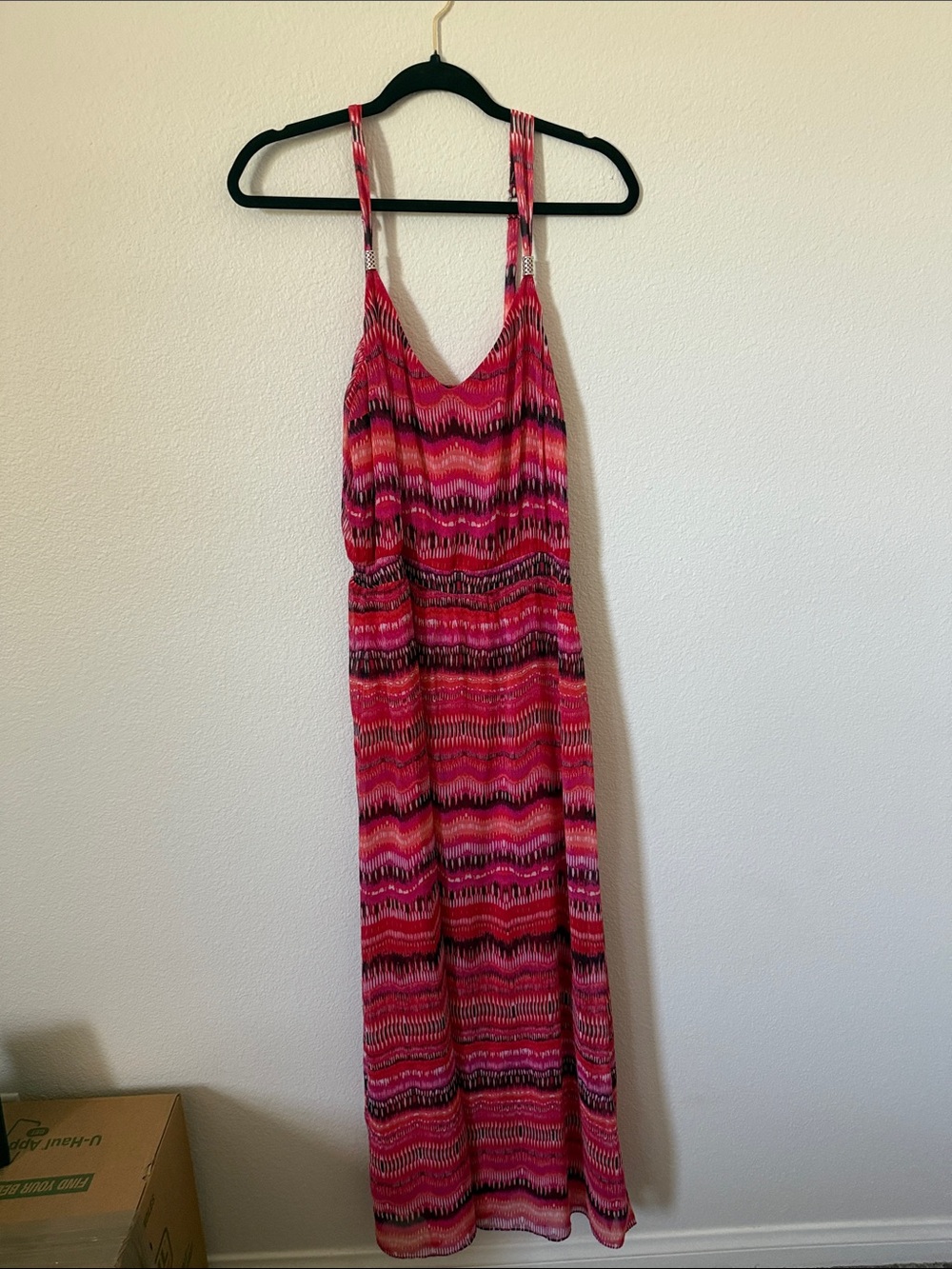 White House Black Market Pink Patterned Maxi Dress perfect for summer